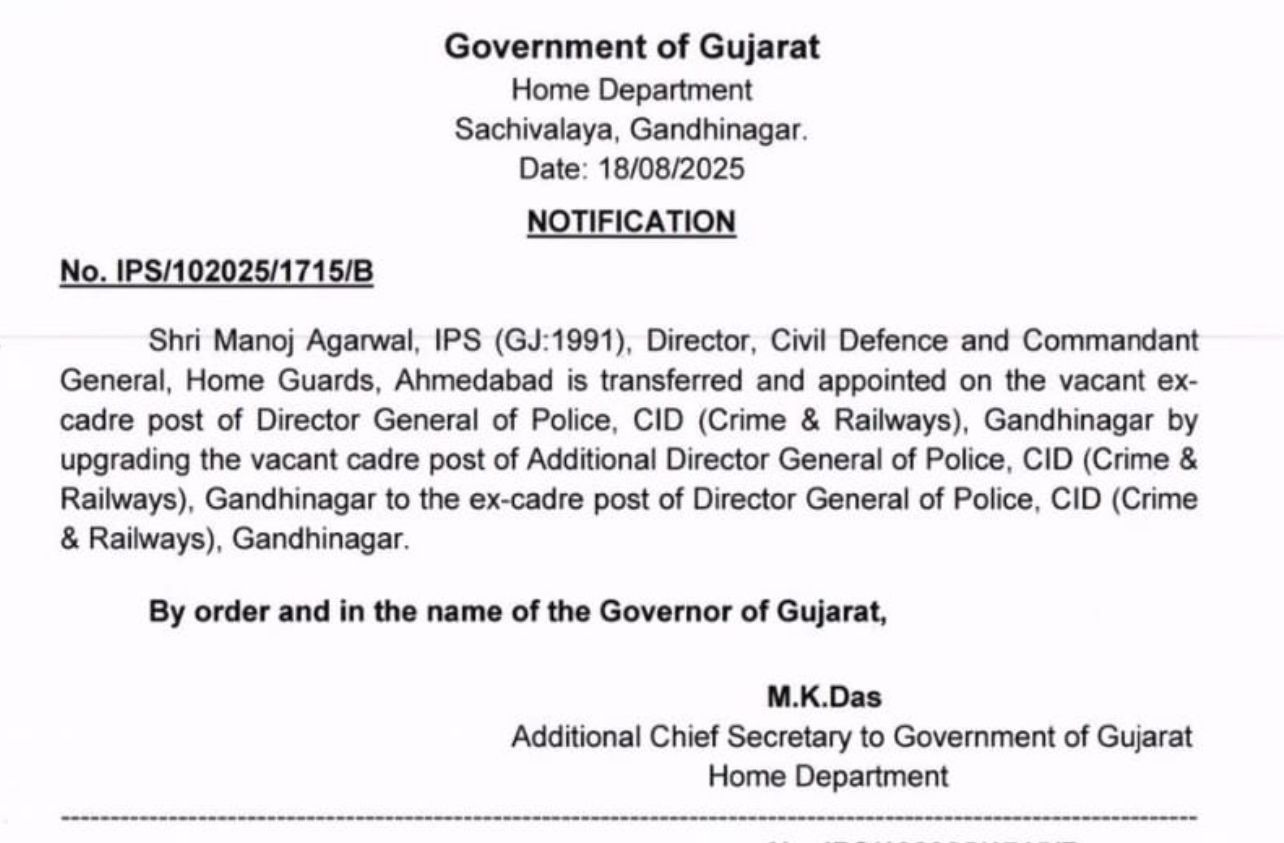 Manoj Agarwal named new DGP, CID Crime and Railways
