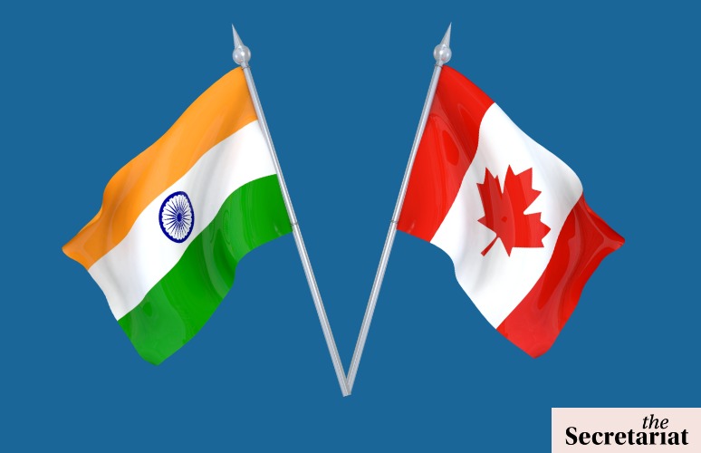 The Indian and the Canadian flag