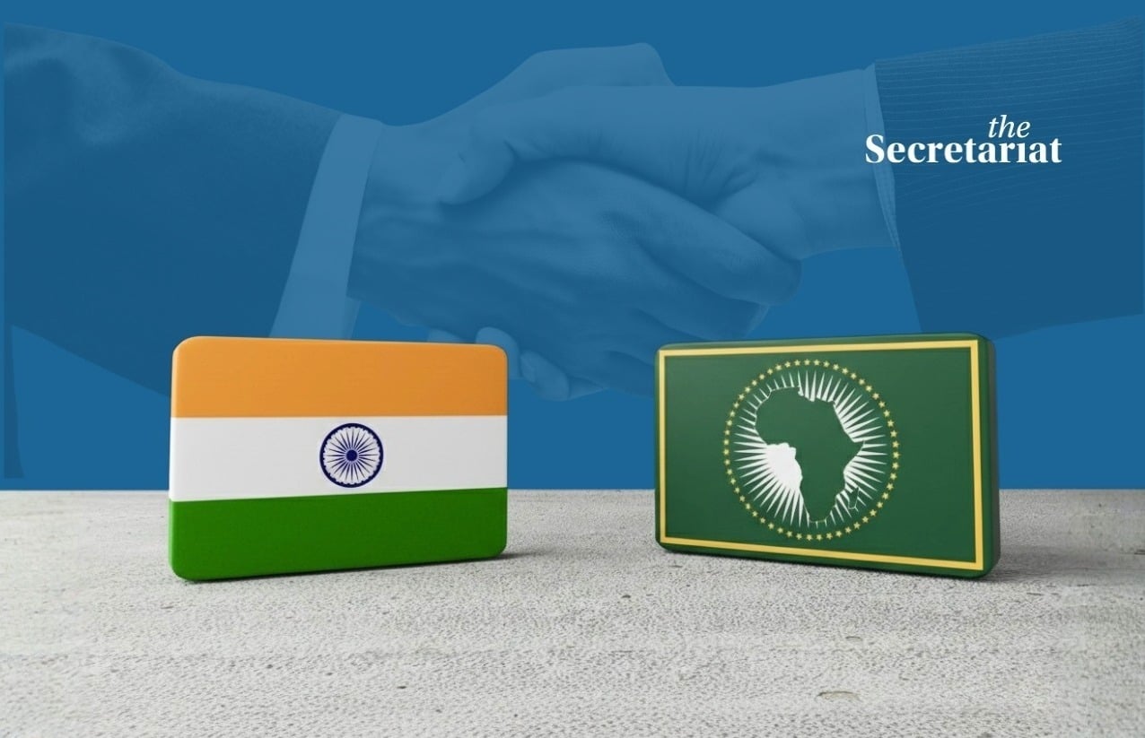India and African Union symbols representing diplomatic ties amid Ebola outbreak concerns