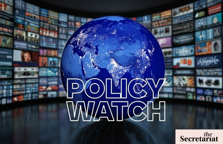 Image of globe showing India with Policy Watch written across it