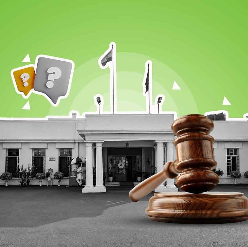 Delhi Gymkhana Club and gavel symbolising legal and administrative dispute over premises